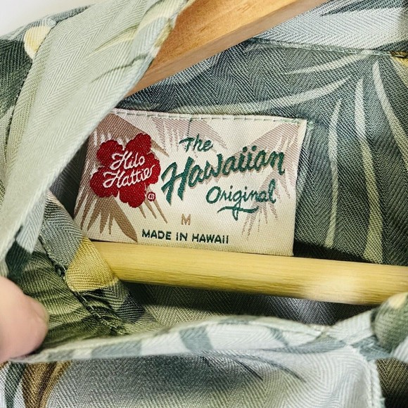 Hilo Hattie Hawaii Hawaiian Maxi Dress Rayon Sage Green Floral Womens Sz Medium - Picture 7 of 8